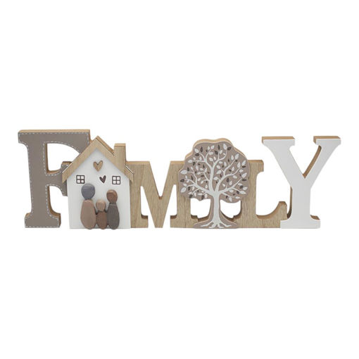 Picture of WOODEN CUT OUT FAMILY PLAQUE